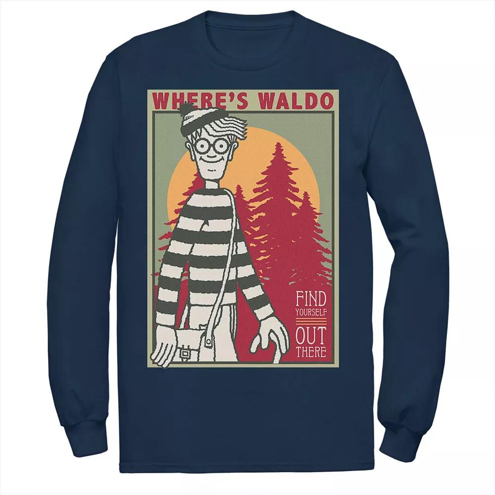 Men's Where's Waldo Find Yourself Poster Tee, Size: XXL, Blue Product Image