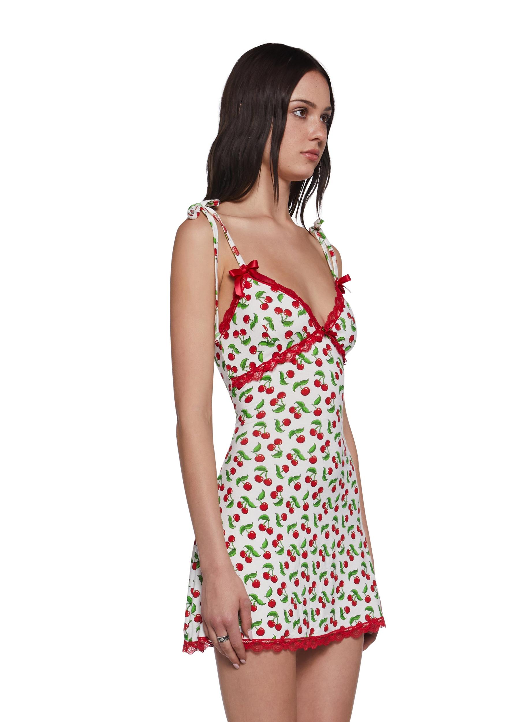 Womens Cherry Mini Cotton Dress Sugar Thrillz - Multi Product Image