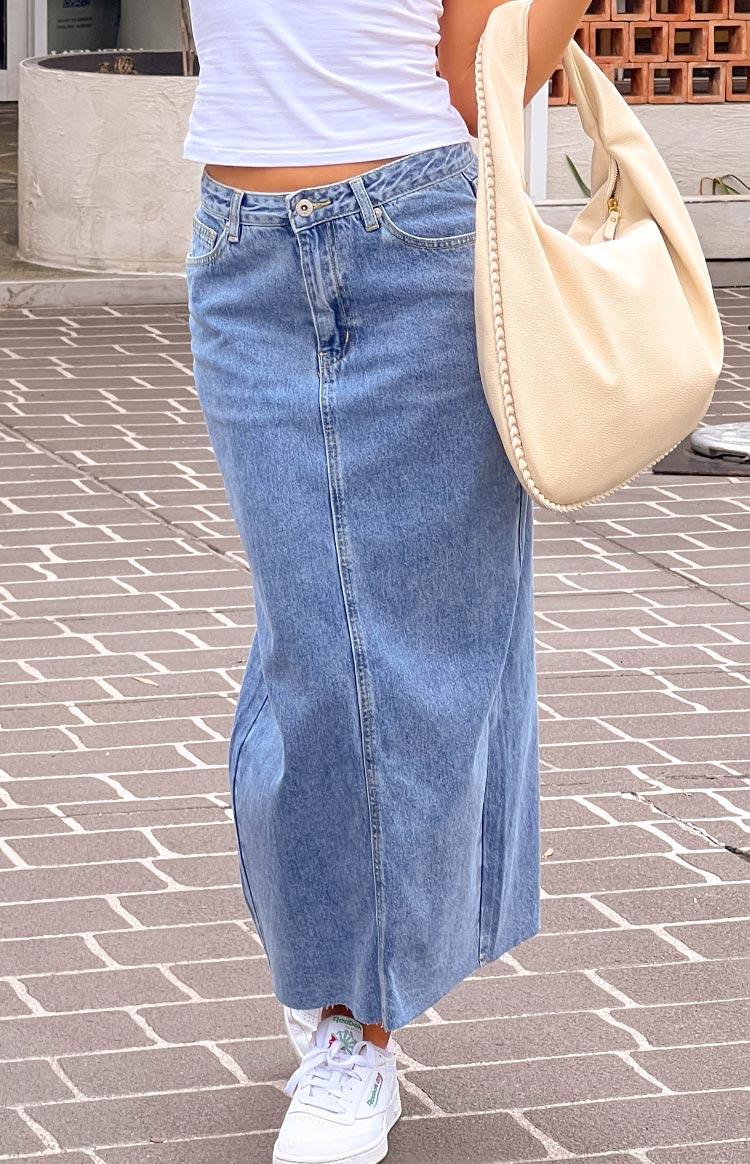 Isla Blue Denim Midi Skirt Baby Product Image
