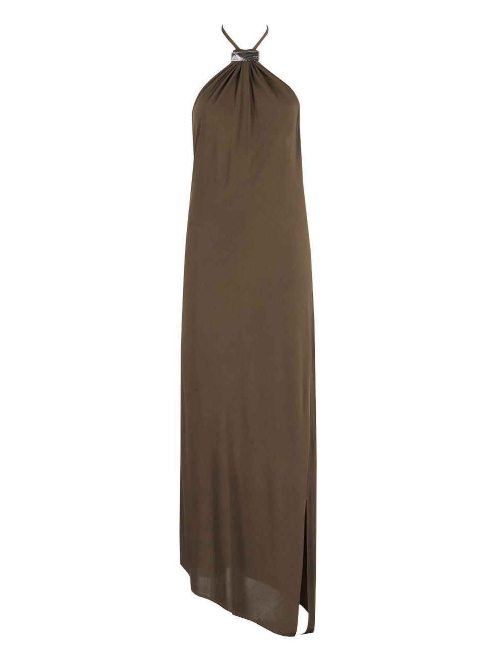 halter-neck asymmetrical midi dress Product Image