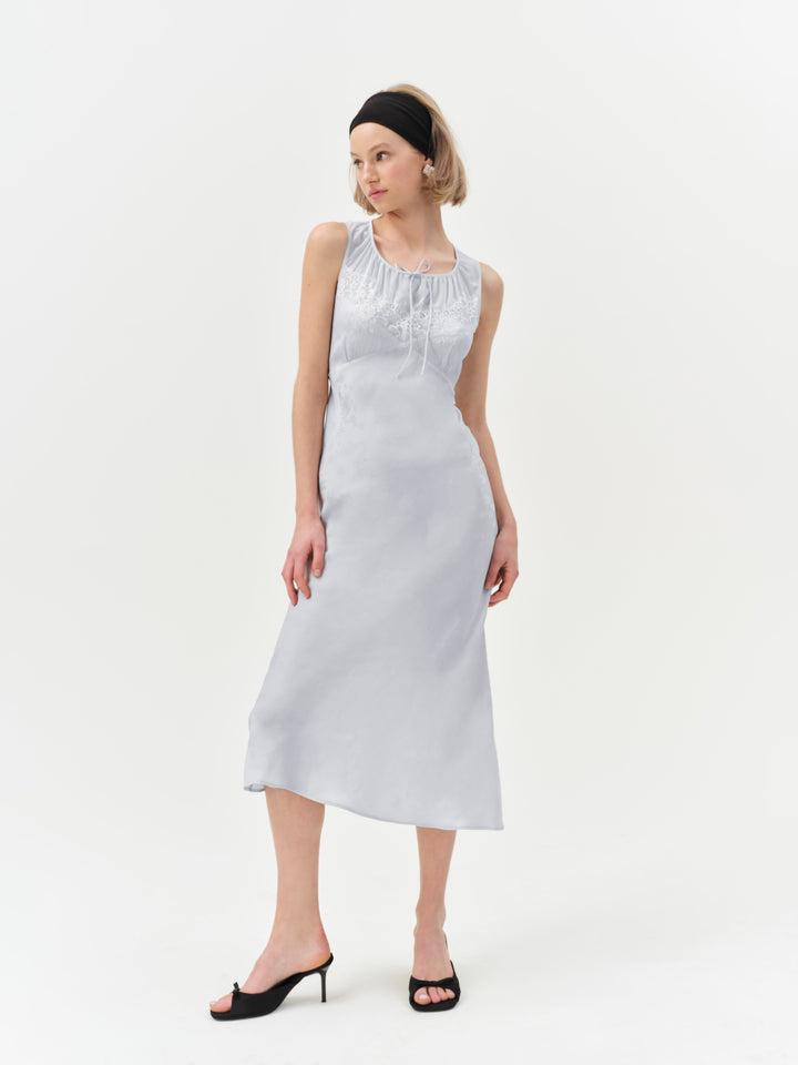 Madalie Midi Dress — Blue Product Image