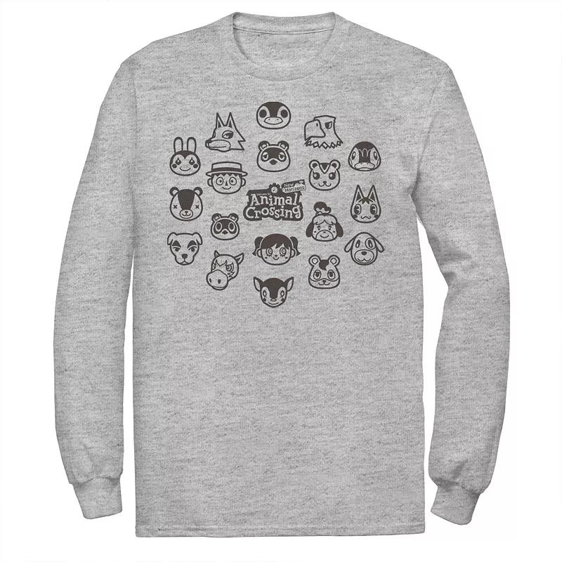 Big & Tall Animal Crossing Characters Heads Group Long Sleeve, Men's,  Product Image
