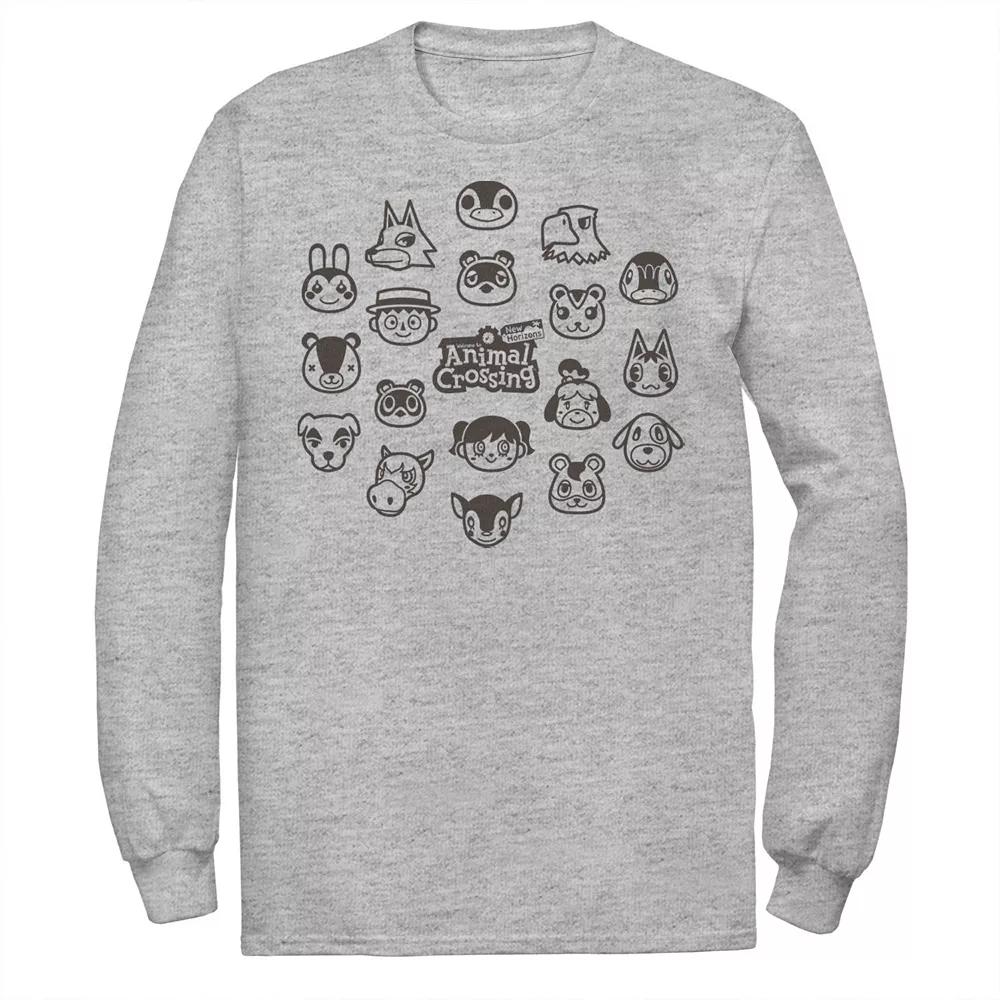 Big & Tall Animal Crossing Characters Heads Group Long Sleeve, Men's,  Product Image