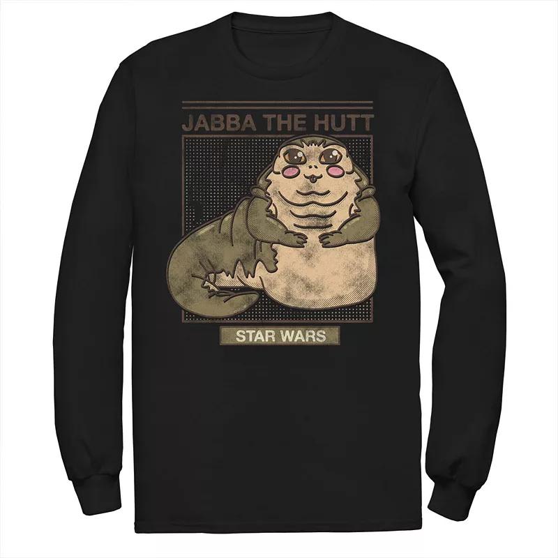 Men's Star Wars Jabba The Hutt Cartoon Cute Portrait Grid Tee,  Product Image