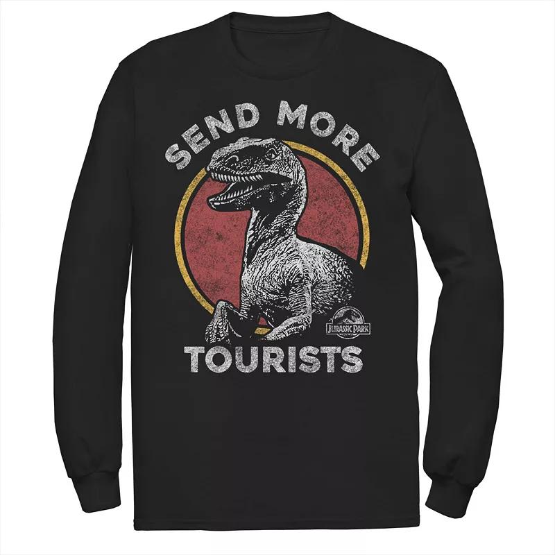 Men's Jurassic World Geometric Shape Pattern Logo Long Sleeve Graphic Tee,  Product Image