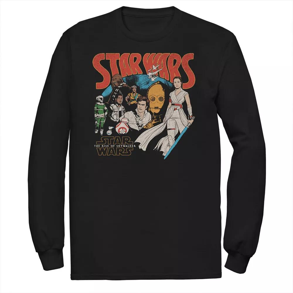 Men's Jurassic Park Retro Distressed Rainbow Logo Long Sleeve Tee,  Product Image