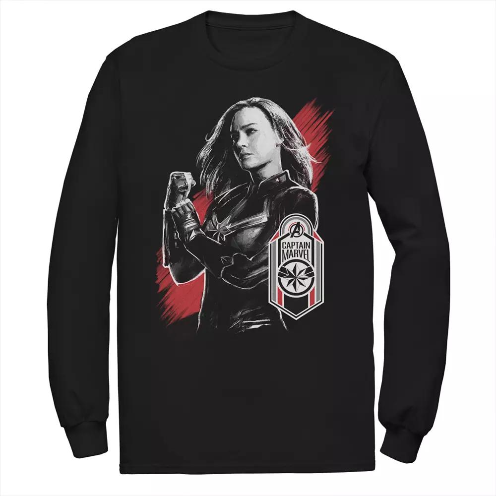 Men's Captain Marvel Poster Tee, Size: Large, Black Product Image