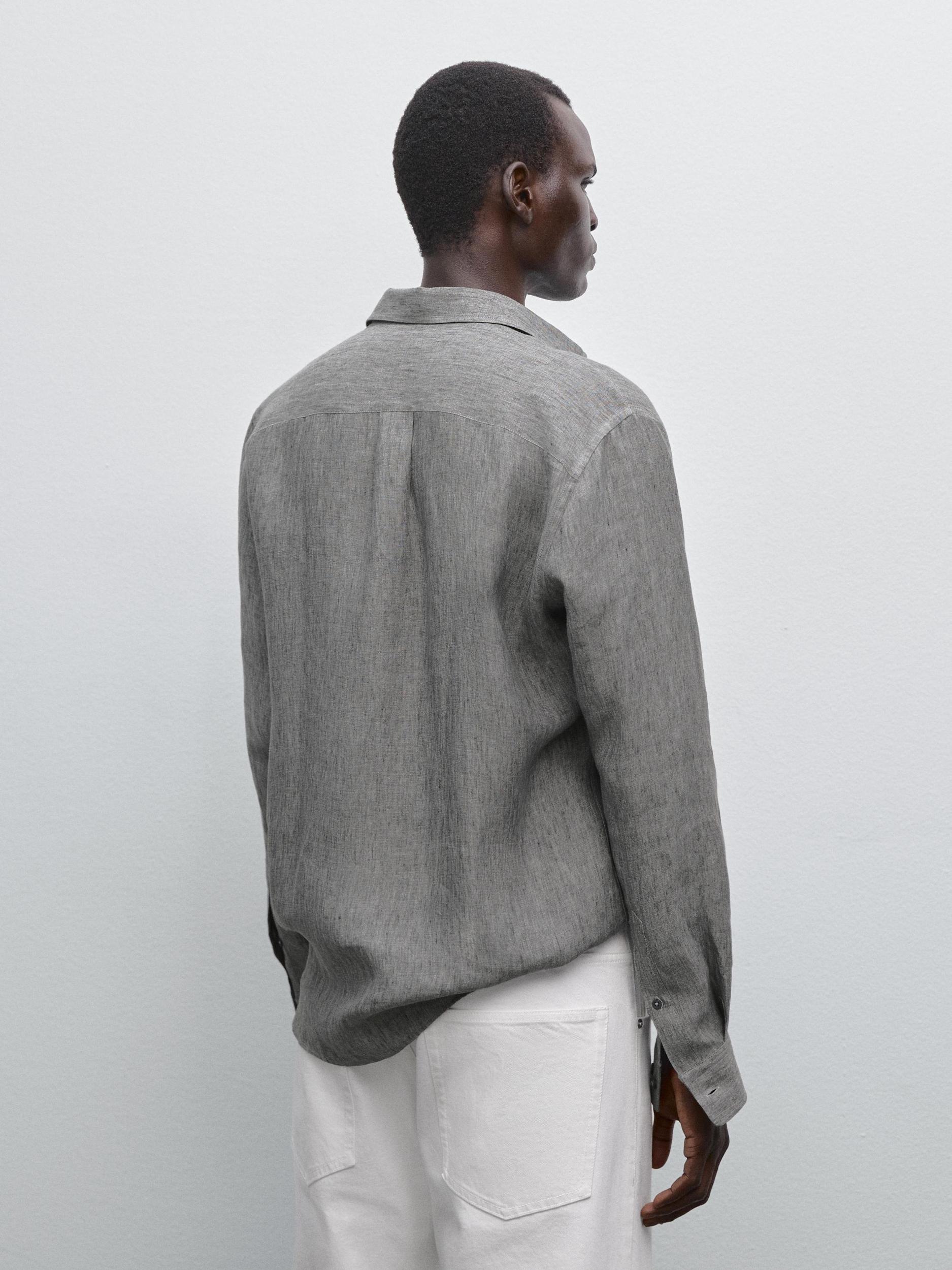 100% linen regular fit shirt Product Image