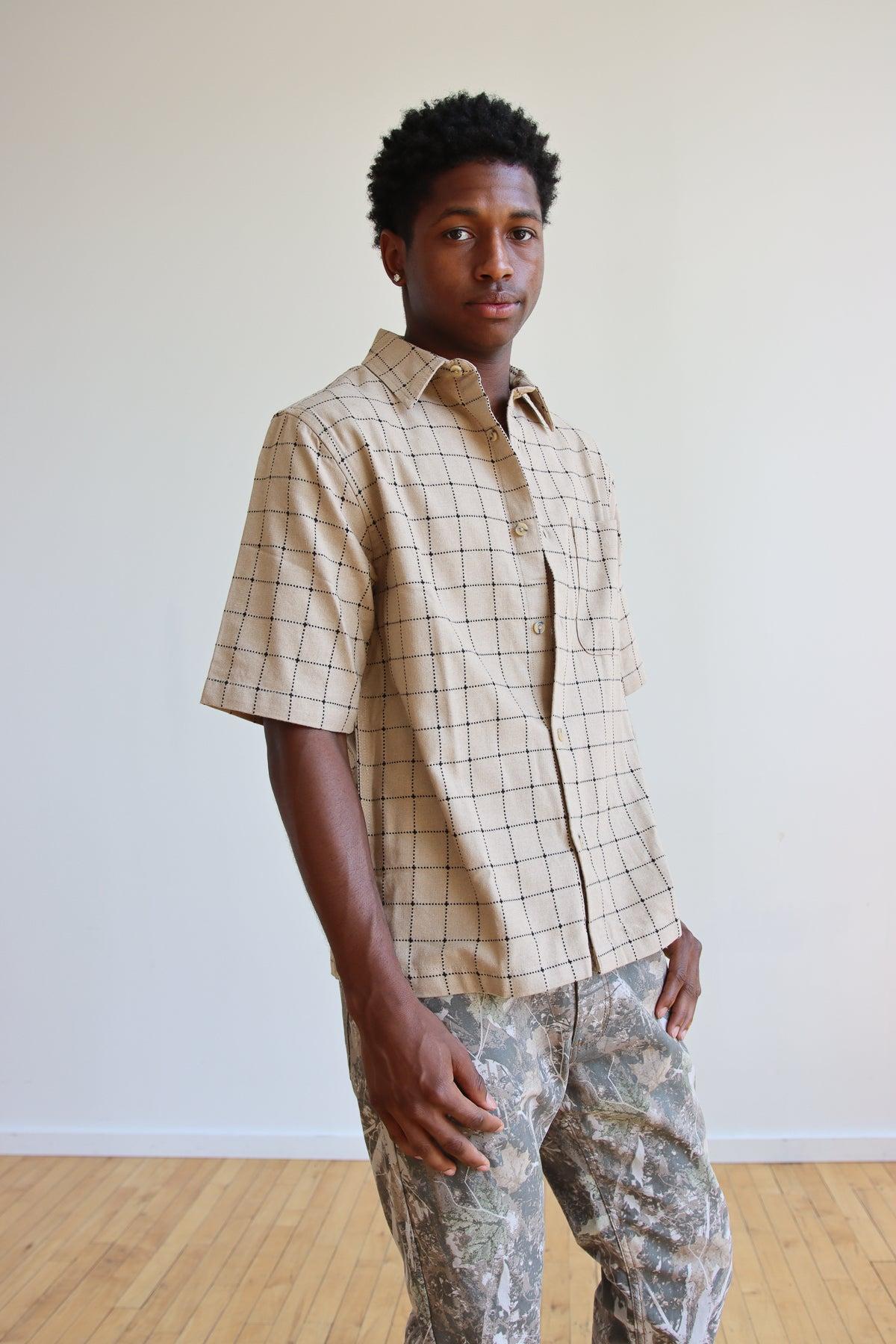Grid Pattern Button Up Shirt Product Image