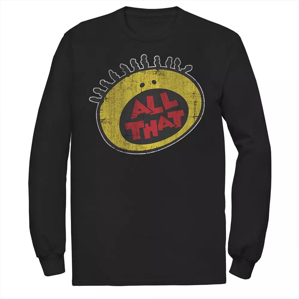 Men's Nickelodeon All That Classic Vintage Face Logo Title Long Sleeve Graphic Tee,  Product Image