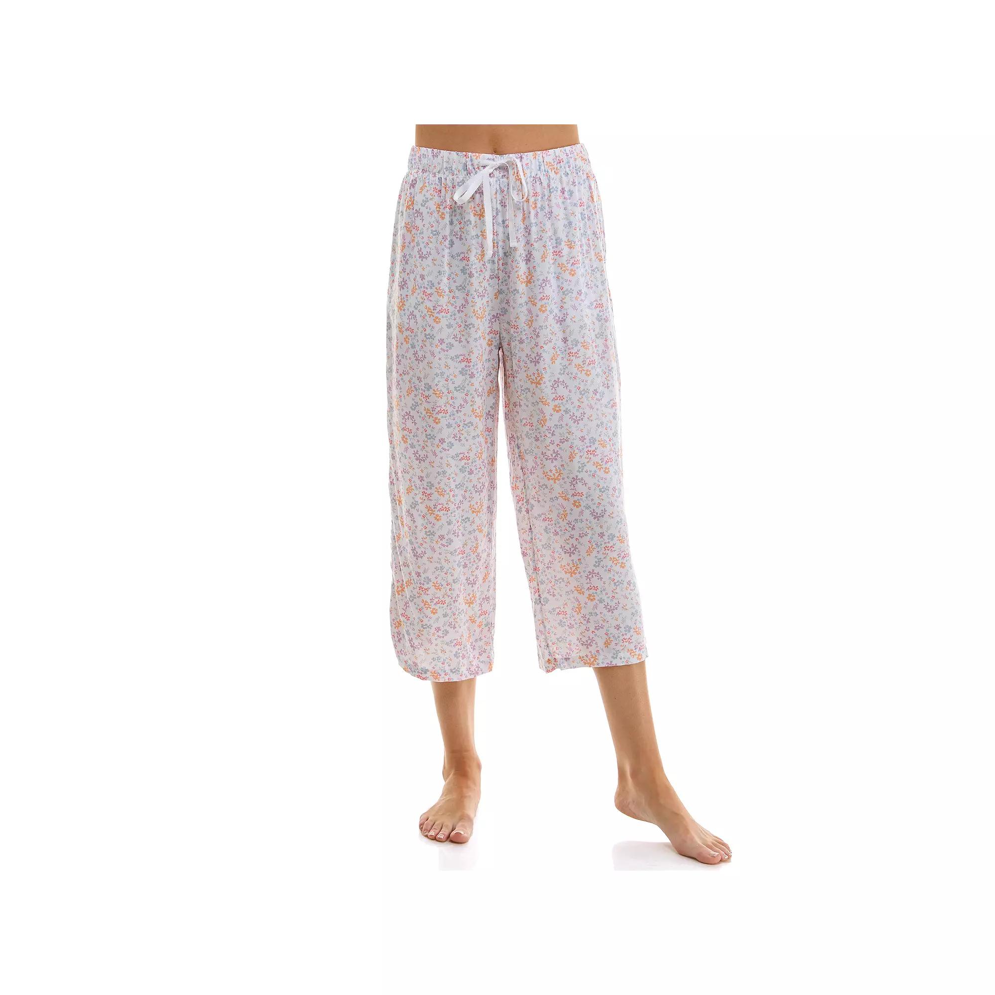 Women's Croft & Barrow® Woven Rayon Pajama Capri Pants, Size: XL, Amala Ditsy Product Image