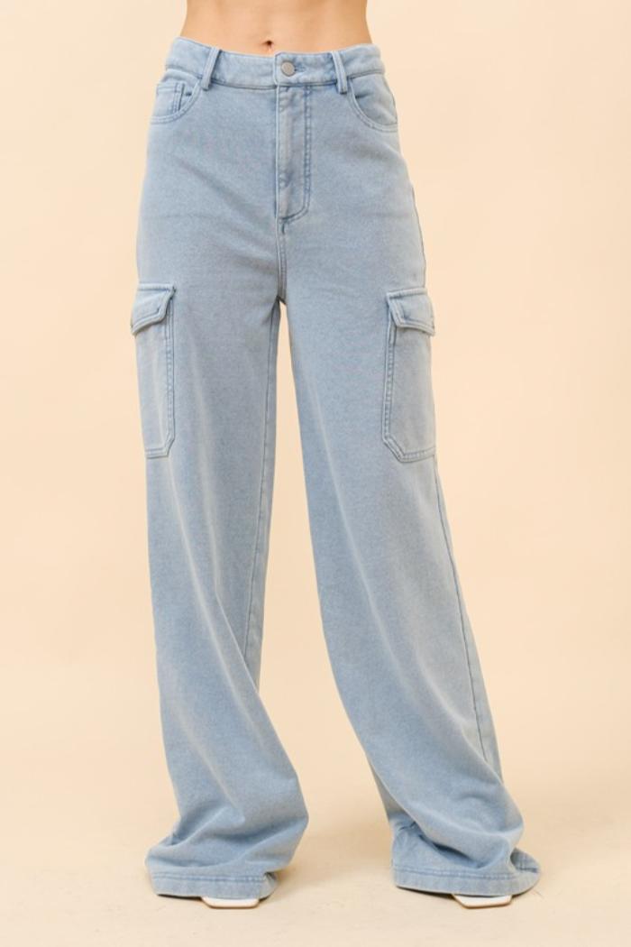 Cargo Denim Sweatpants Product Image