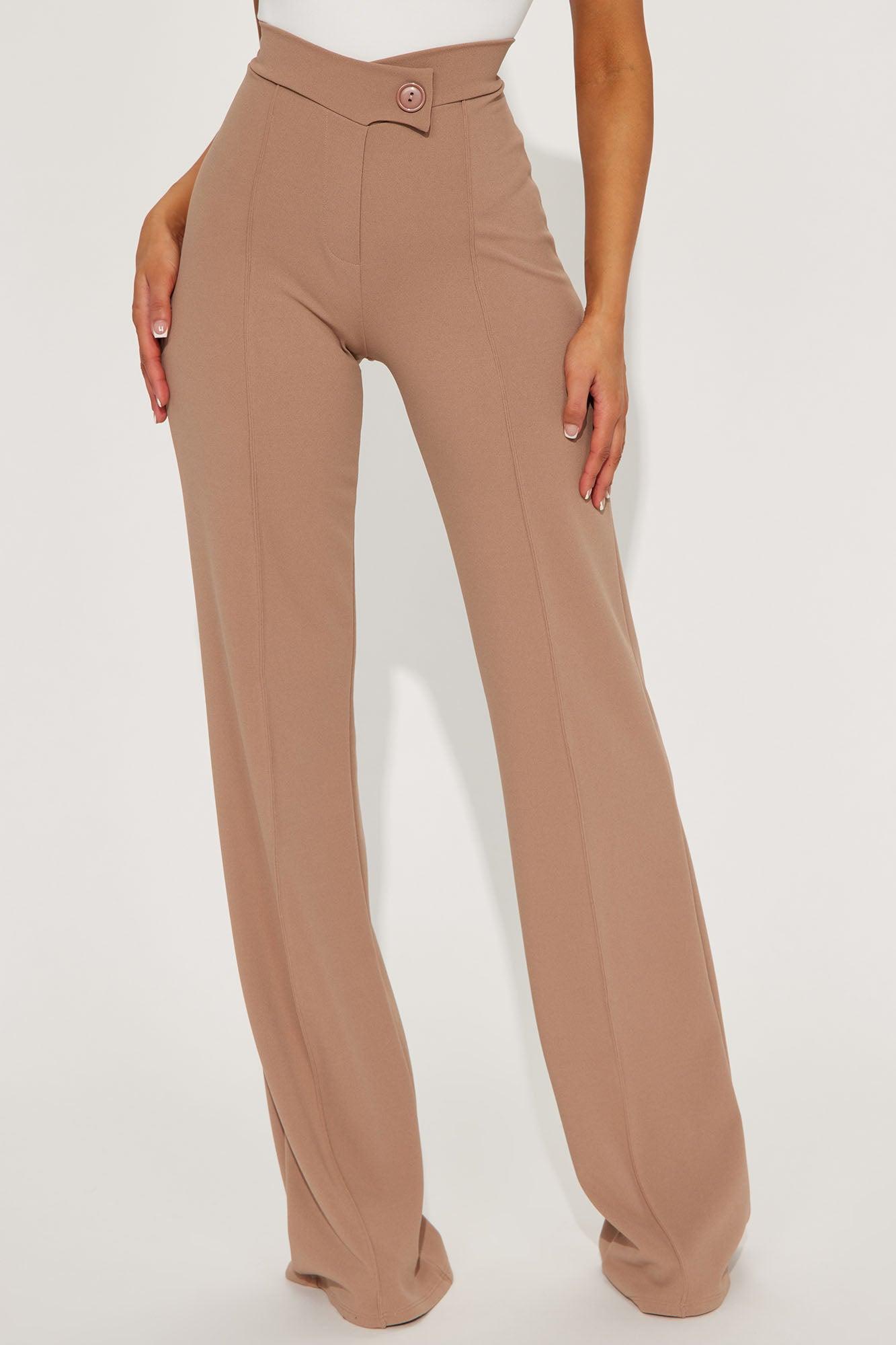 Tall Call It Even Wide Leg Dress Pants - Taupe Product Image