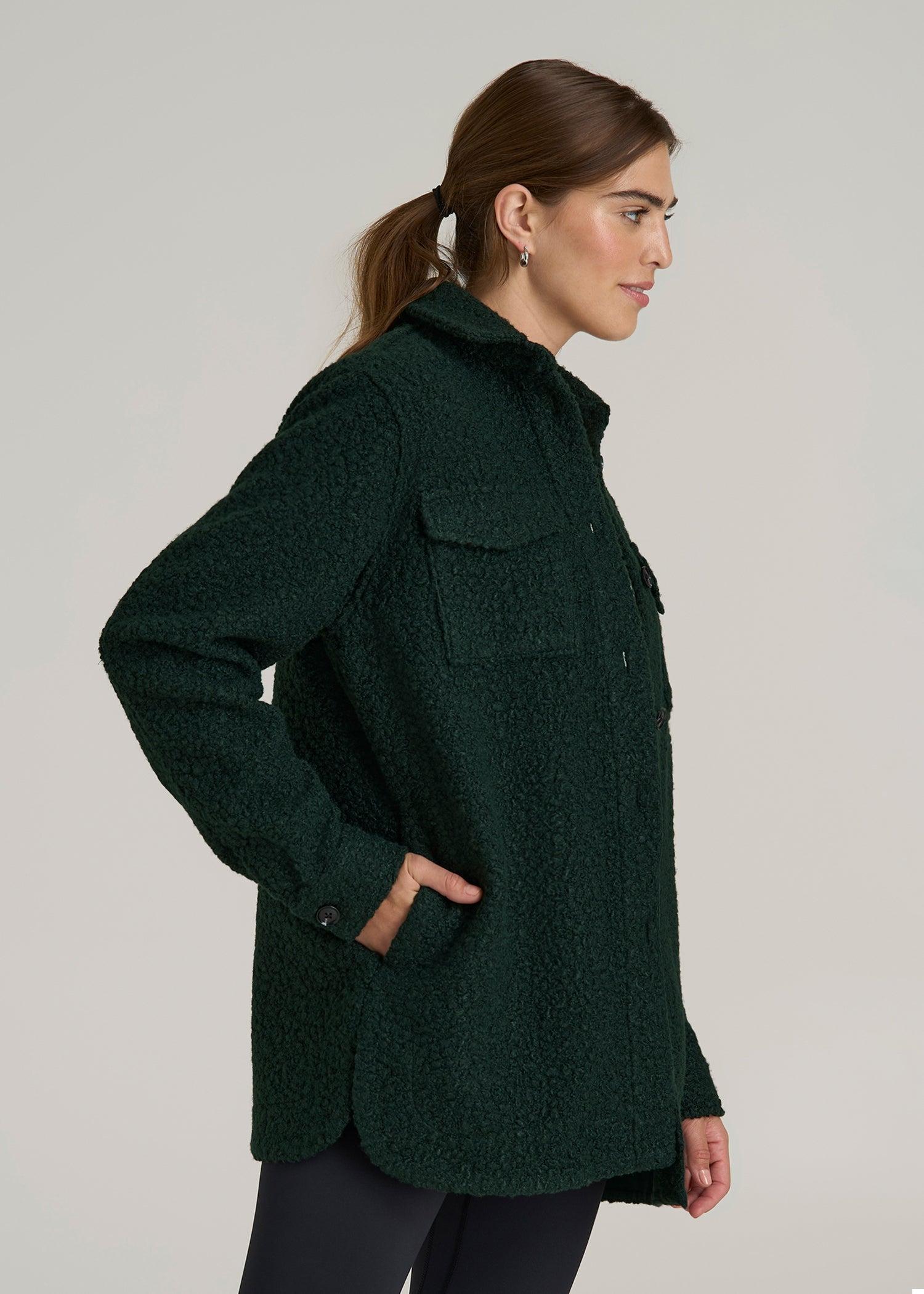 Relaxed Boucle Shacket for Tall Women in Pine Grove Female Product Image