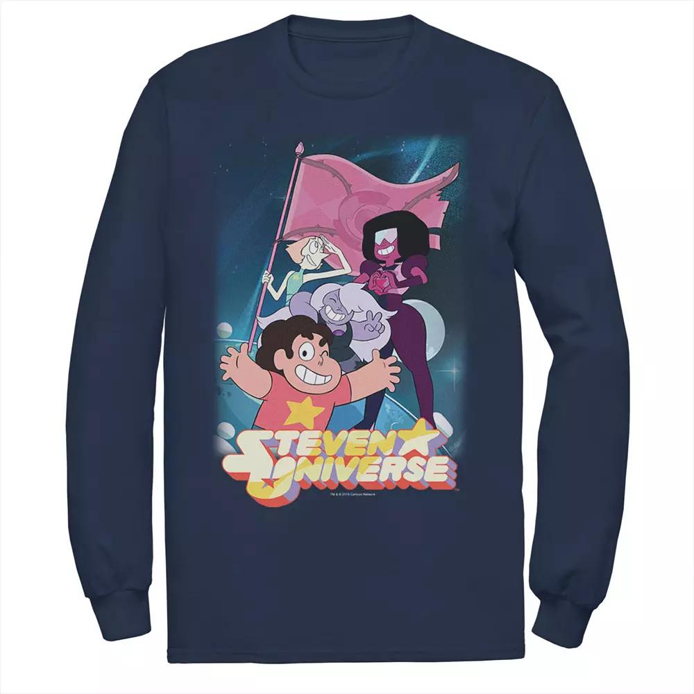 Men's CN Steven Universe Team Flag Poster Long Sleeve Graphic Tee,  Product Image