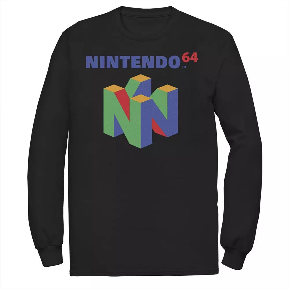 Big & Tall Nintendo 64 Logo Long Sleeve, Men's,  Product Image