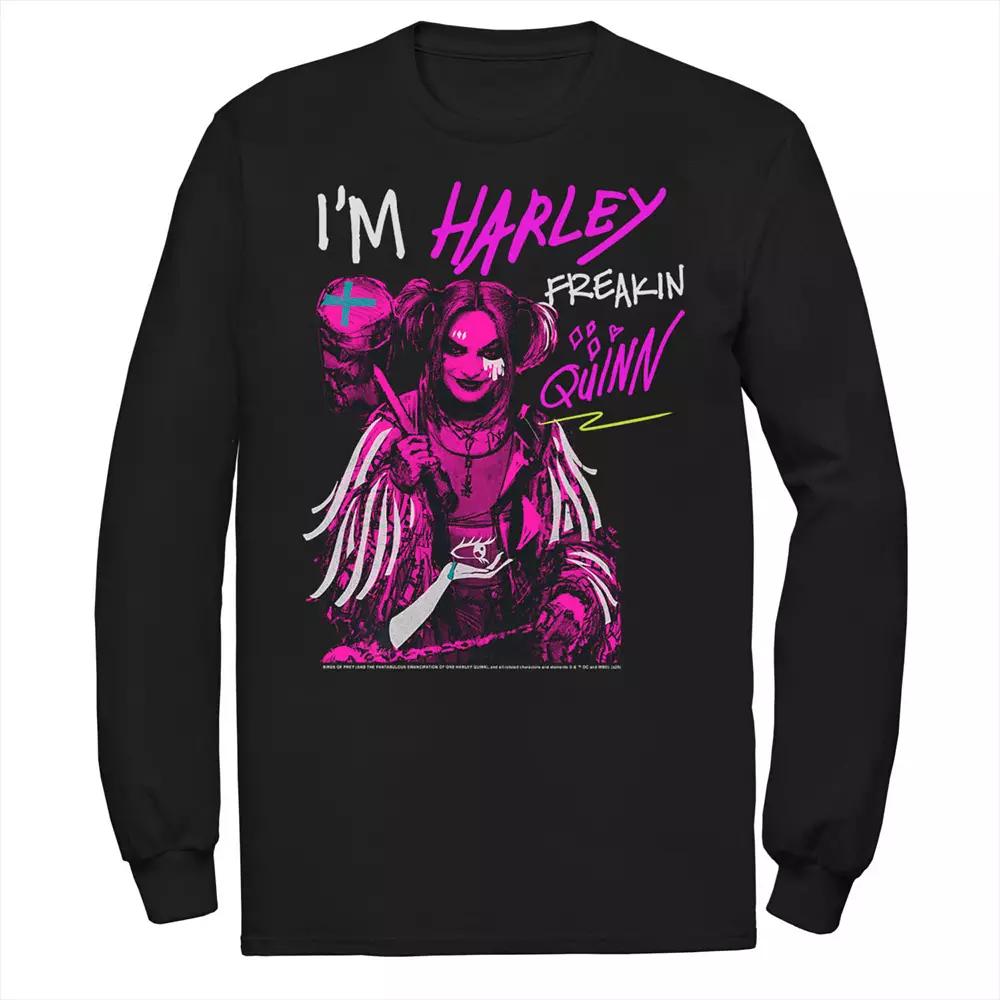 Men's Birds Of Prey I'm Harley Freakin' Quinn Long Sleeve Tee,  Product Image