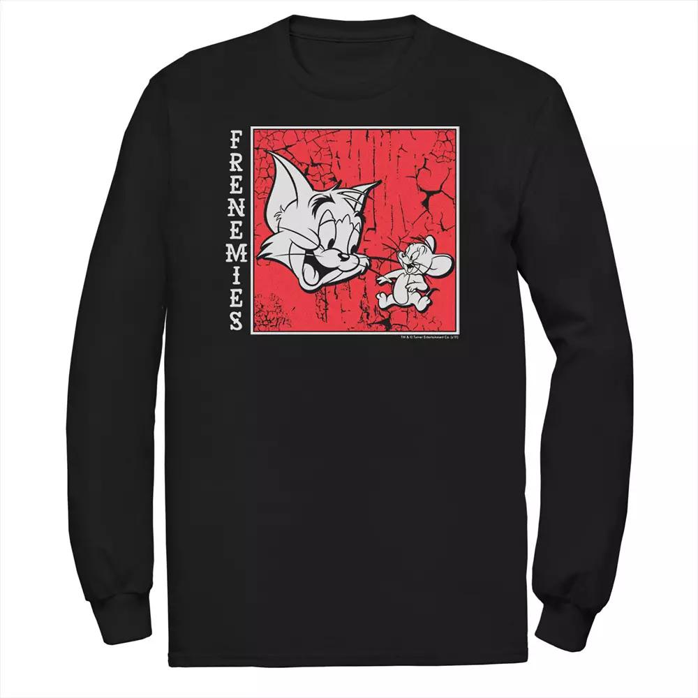 Big & Tall Tom and Jerry Frenemies Street Style Portrait Long Sleeve Graphic Tee, Men's,  Product Image