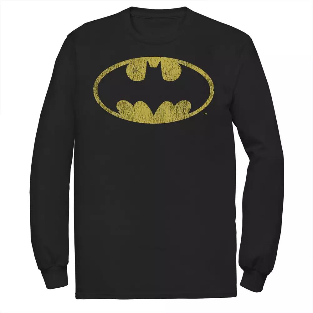 Men's DC Comics Batman Distressed Classic Logo Long Sleeve Tee,  Product Image