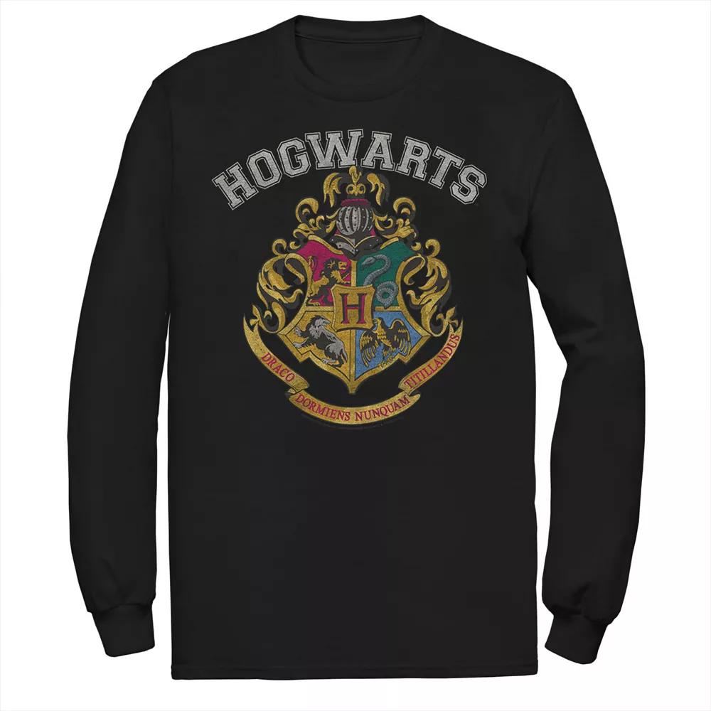 Big & Tall Harry Potter Hogwarts Vintage Crest Long Sleeve Graphic Tee, Men's,  Product Image