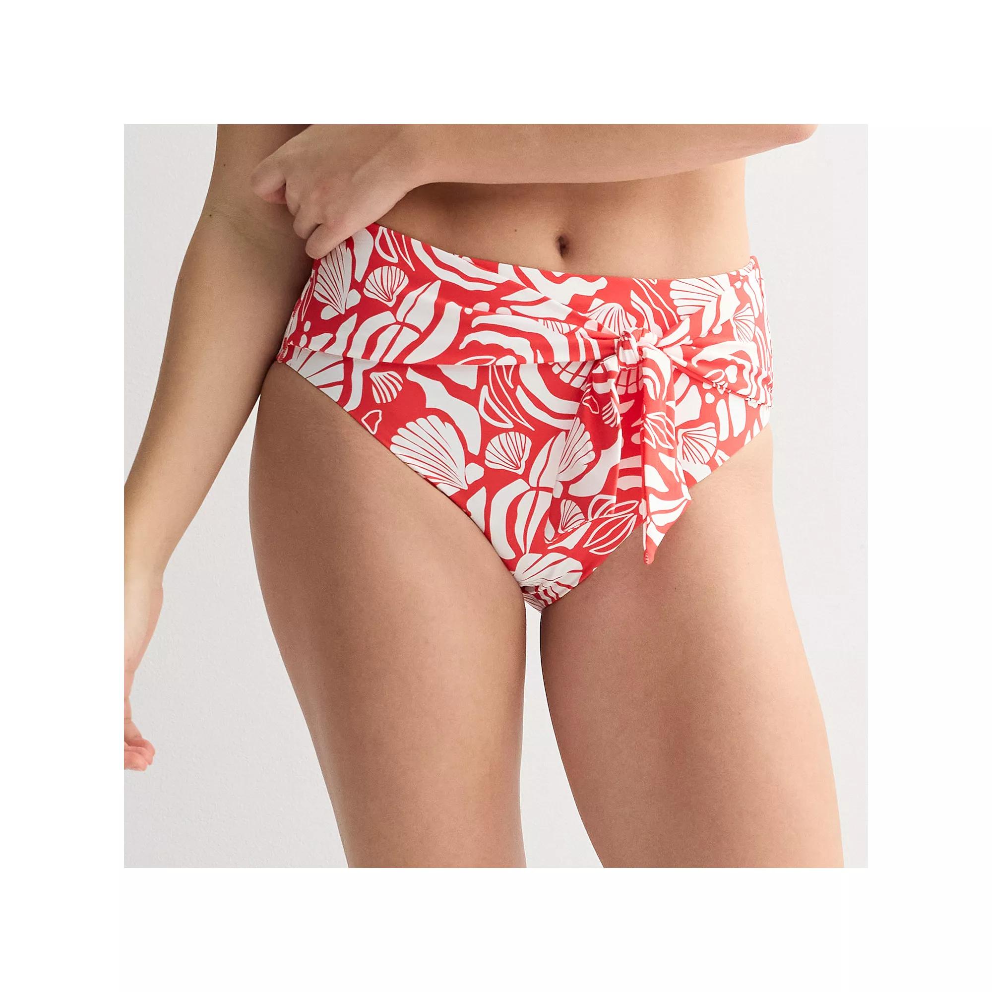 Women's Freshwater Bow Tie High Waist Swim Bottoms, Size: XS, White By The Product Image