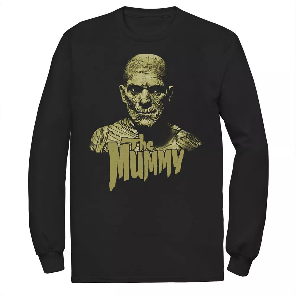 Men's Universal Monsters The Mummy Bust Portrait Logo Long Sleeve Graphic Tee,  Product Image
