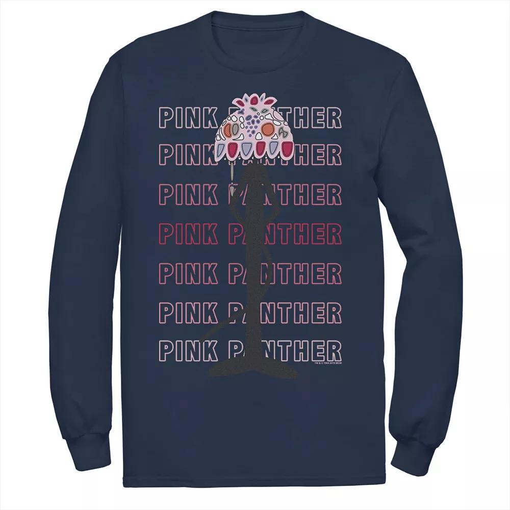 Men's Pink Panther Lampshade Silhouette Long Sleeve Graphic Tee, Size: XXL, Blue Product Image
