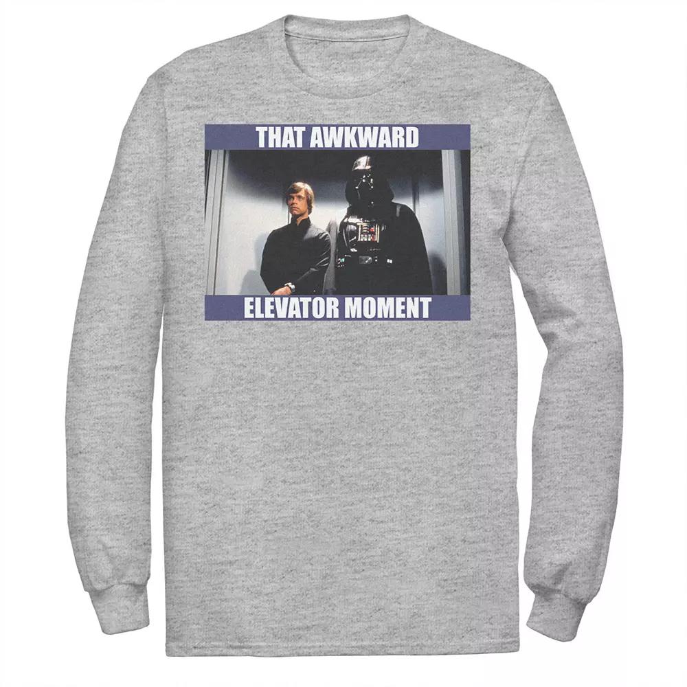 Men's Star Wars Darth Vader & Luke That Awkward Elevator Moment Tee, Size: Large, Athletic Grey Product Image