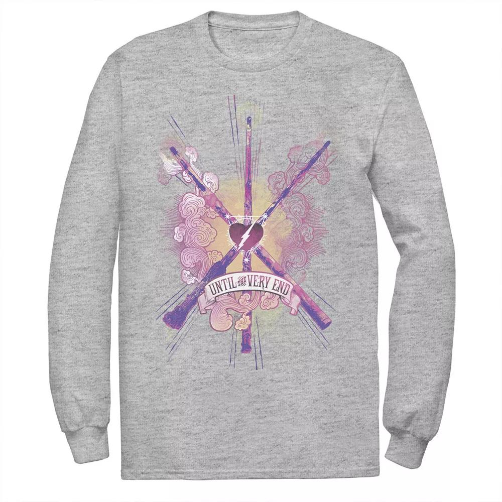 Men's Harry Potter Until The Very End Wands Tee, Size: Large, Athletic Grey Product Image