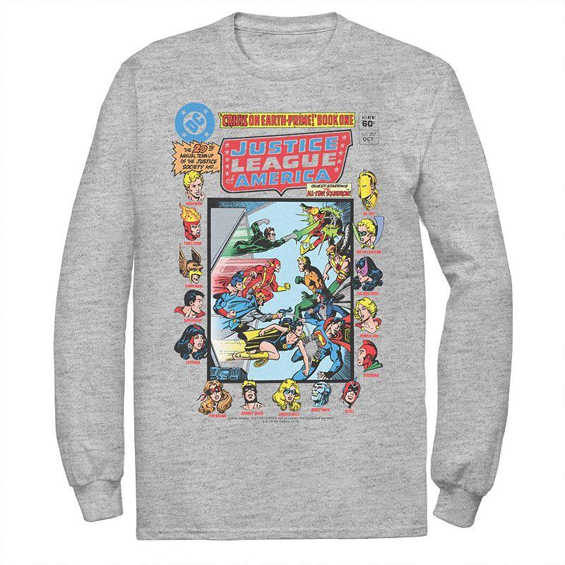 Men's Justice League Crisis On Earth Vintage Cover Tee,  Product Image