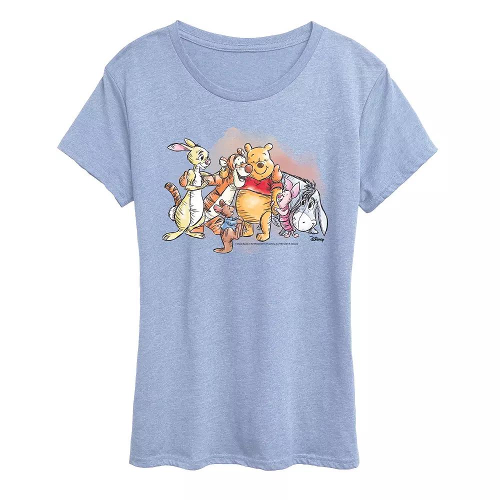 Disney's Winnie The Pooh Women's Watercolor Graphic Tee,  Product Image