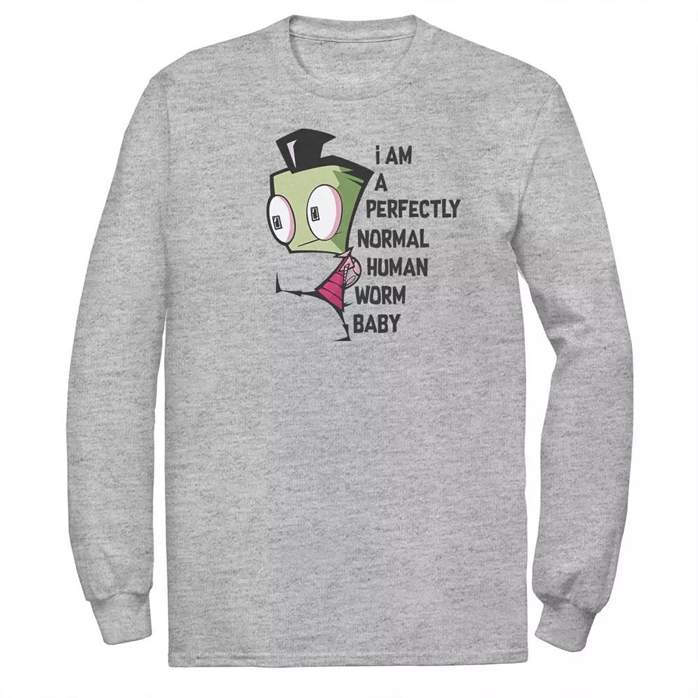 Men's Nickelodeon Invader Zim And Gir Watercolor Portrait Logo Long Sleeve Graphic Tee,  Product Image