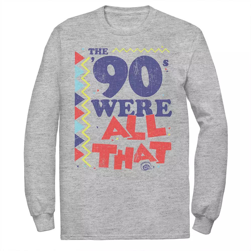 Men's Nickelodeon All That The Nineties Were Retro Poster Long Sleeve Graphic Tee,  Product Image