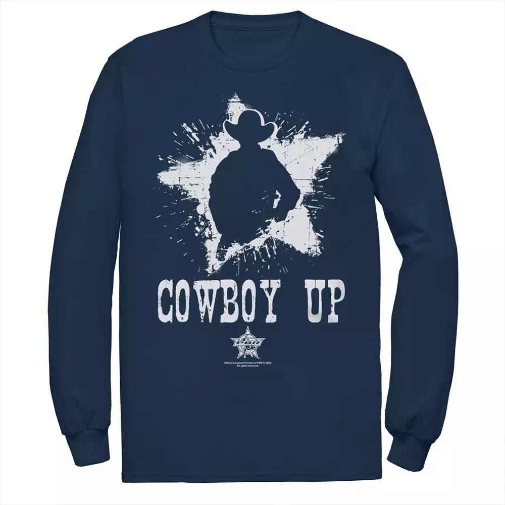 Men's PBR Cowboy Up Star Silhouette Long Sleeve Tee,  Product Image