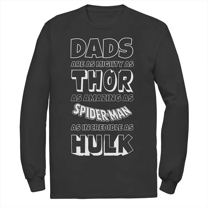 Men's Marvel Avengers Father's Day Dad Traits Long Sleeve Graphic Tee,  Product Image