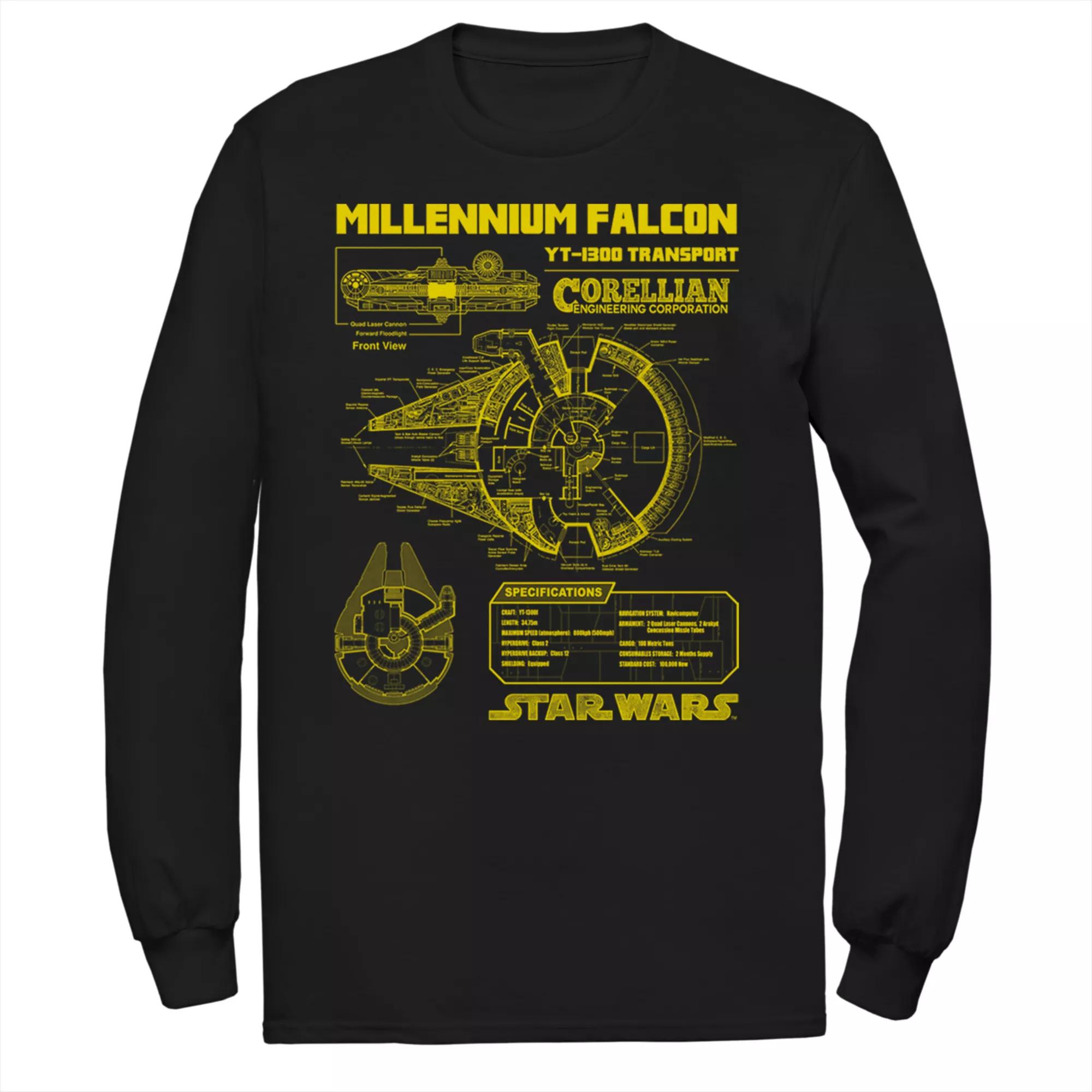 Men's Star Wars Falcon Schematic Graphic Tee,  Product Image