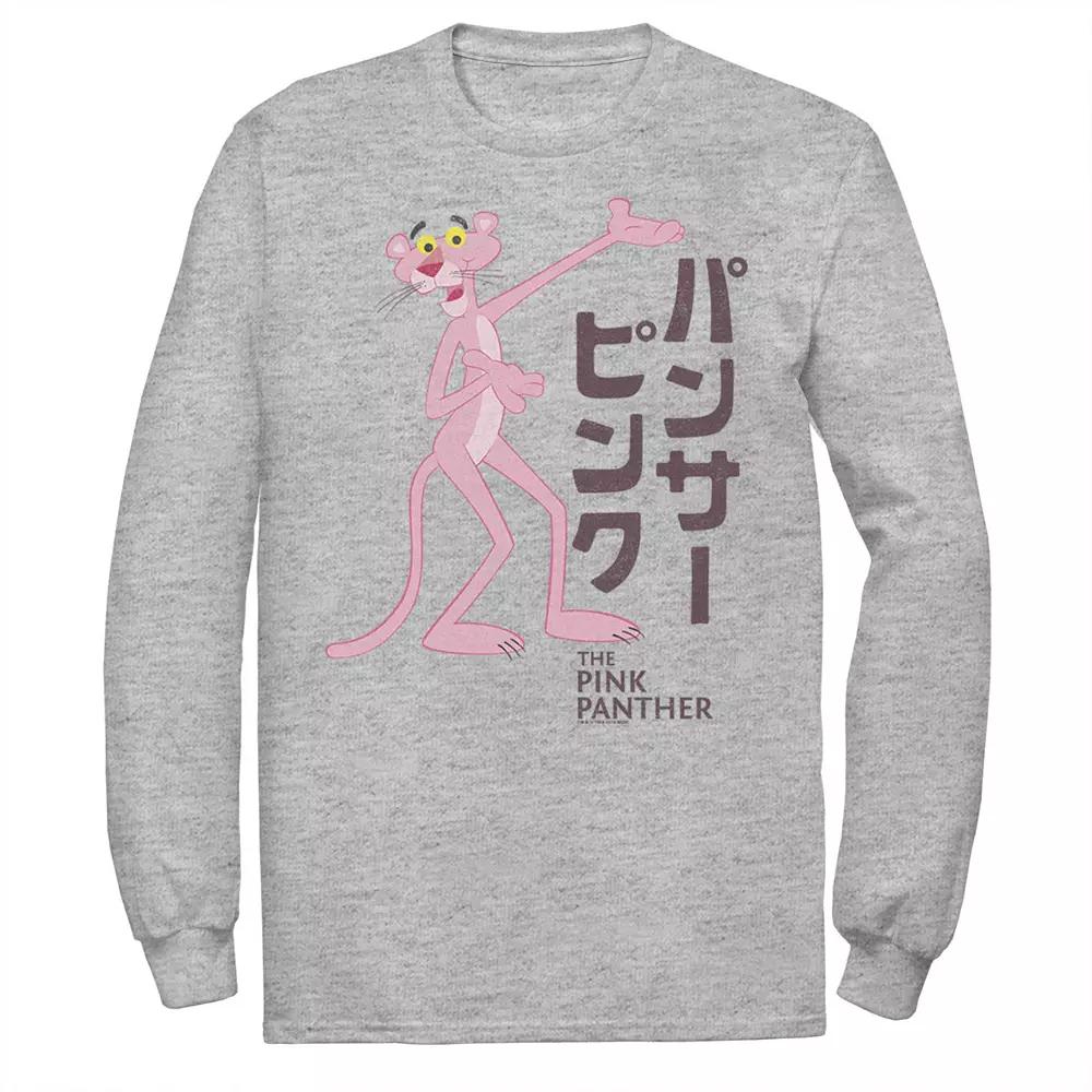 Men's Pink Panther Kanji Portrait Logo Long Sleeve Graphic Tee, Size: Large, Ath Product Image