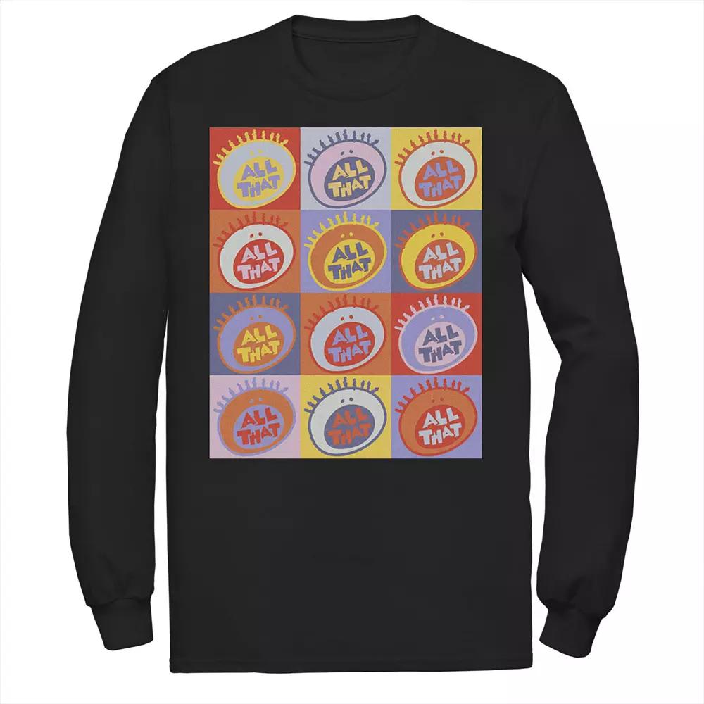 Men's Nickelodeon All That Classic Vintage Logo Panels Long Sleeve Graphic Tee,  Product Image