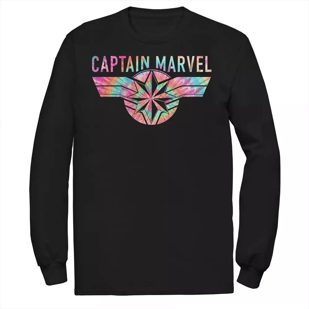 Men's Marvel Captain Marvel Tie Dye Logo Fill Tee,  Product Image