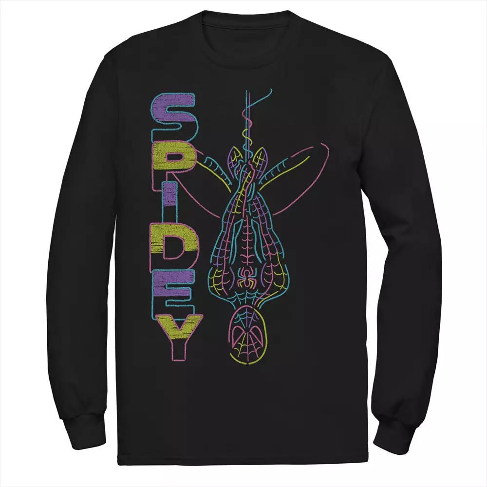 Men's Marvel Spider-Man Spidey Neon Line Art Tee,  Product Image