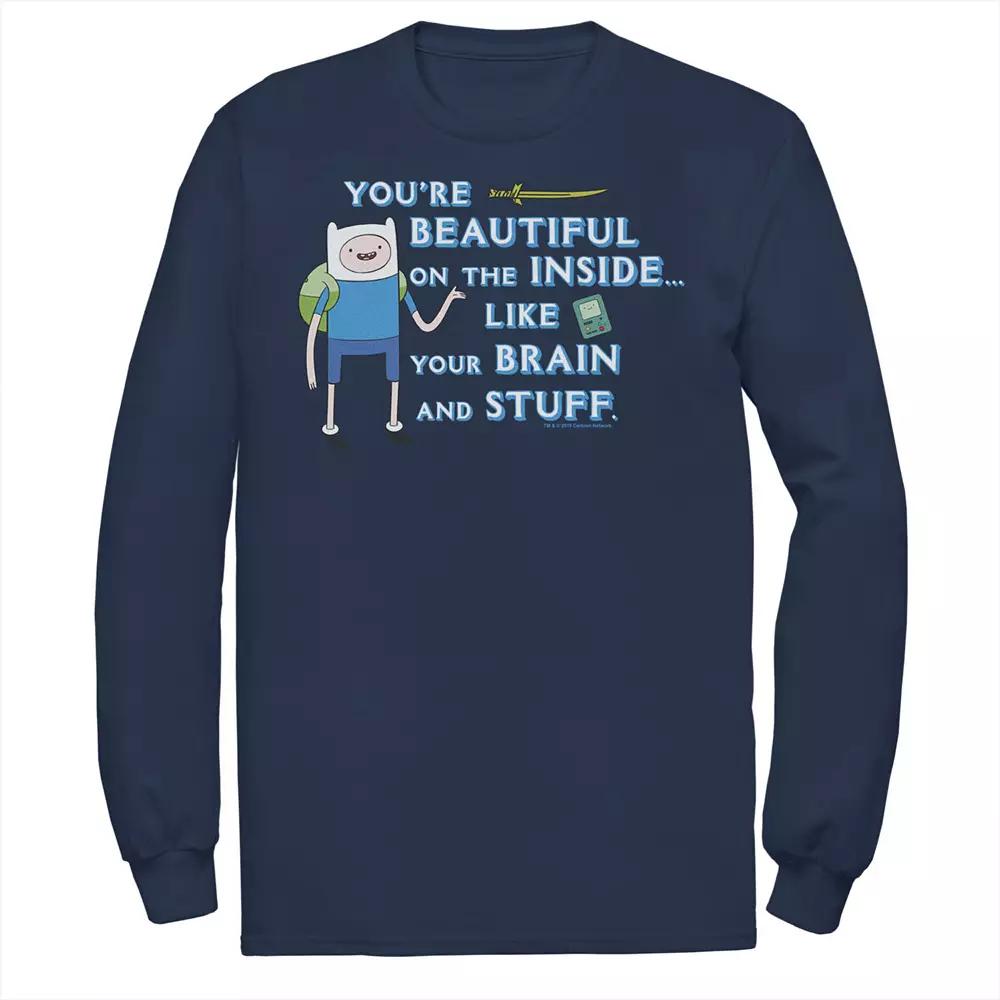 Men's Adventure Time Finn You're Beautiful On The Inside Portrait Long Sleeve Tee,  Product Image