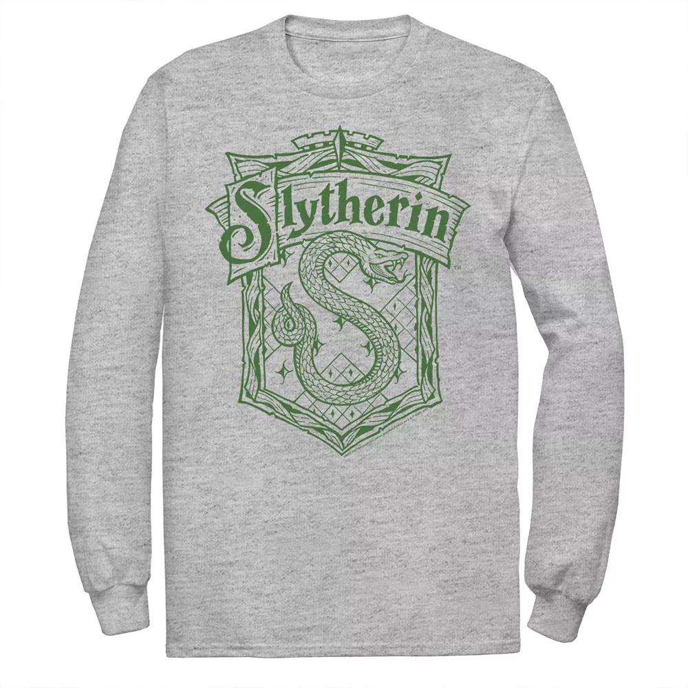 Men's Harry Potter Slytherin Detailed Crest Tee, Size: Small, Athletic Grey Product Image
