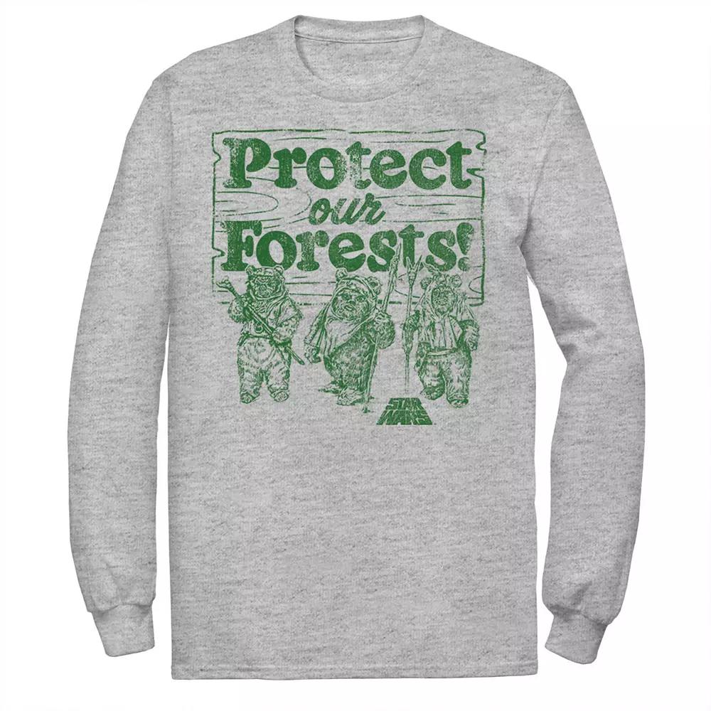 Men's Star Wars Ewoks Protect Our Forests Camp Tee, Size: 3XL, Athletic Grey Product Image