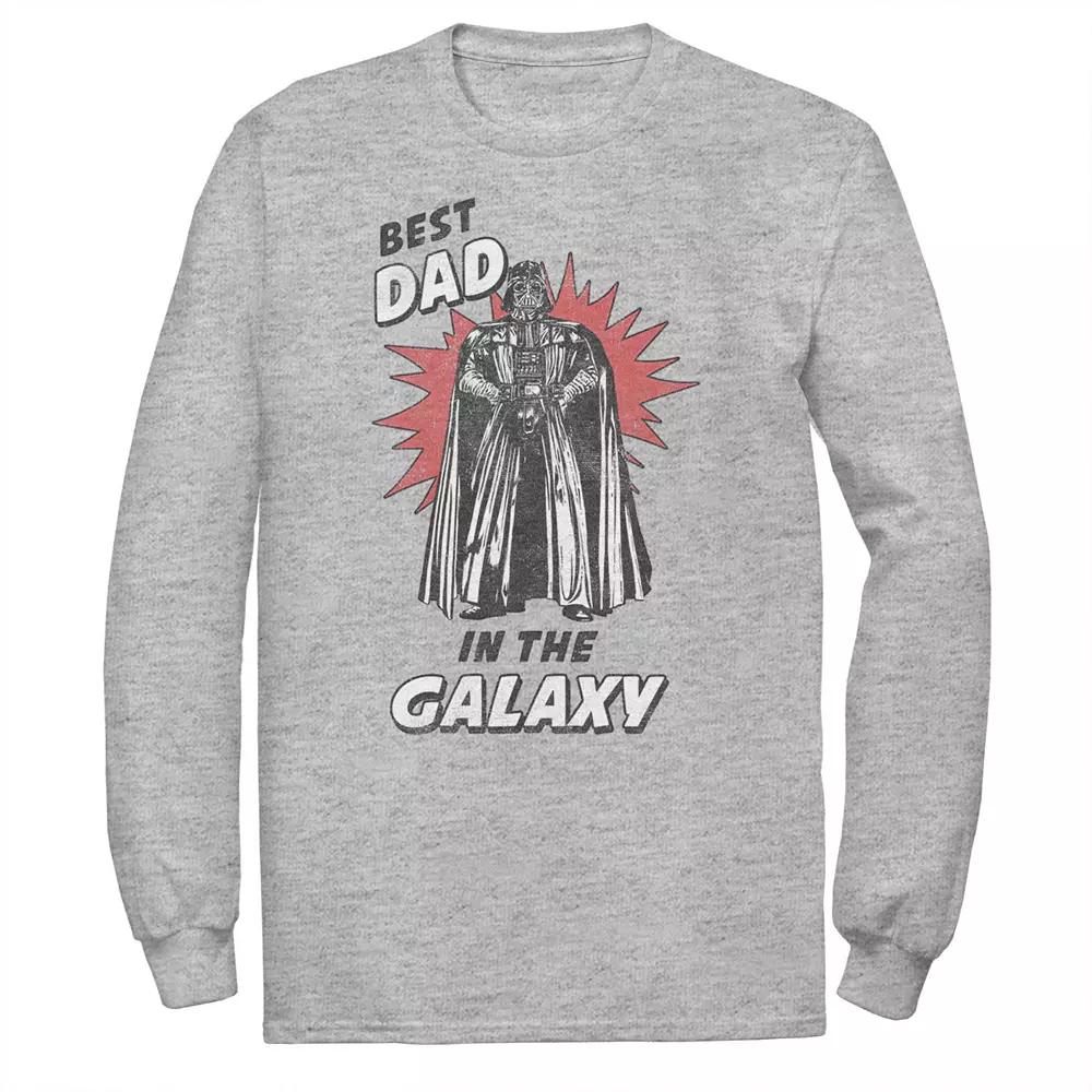Big & Tall Star Wars Father's Day Best Dad In The Galaxy Vintage Vader Tee, Men's, Size: Large Tall, Athletic Grey Product Image