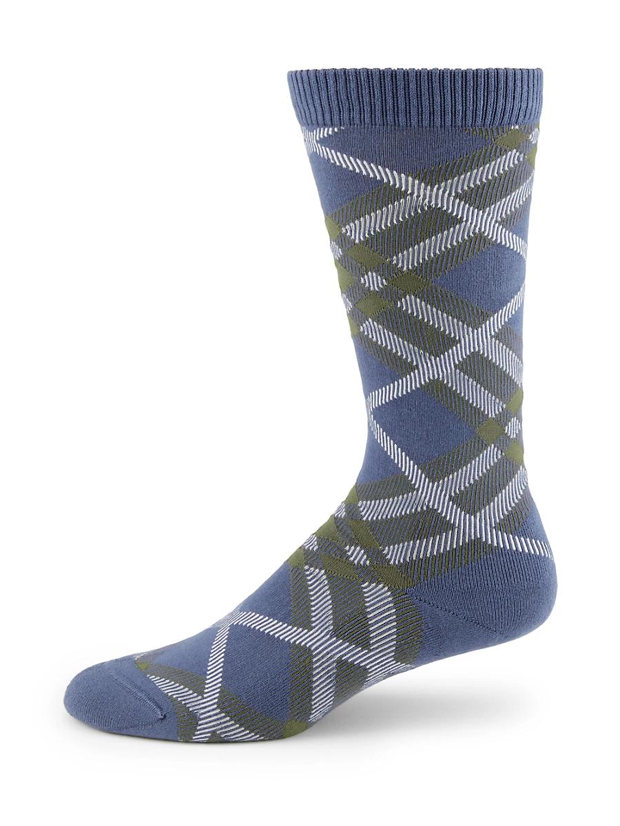Mens Tonal Check Crew Socks Product Image