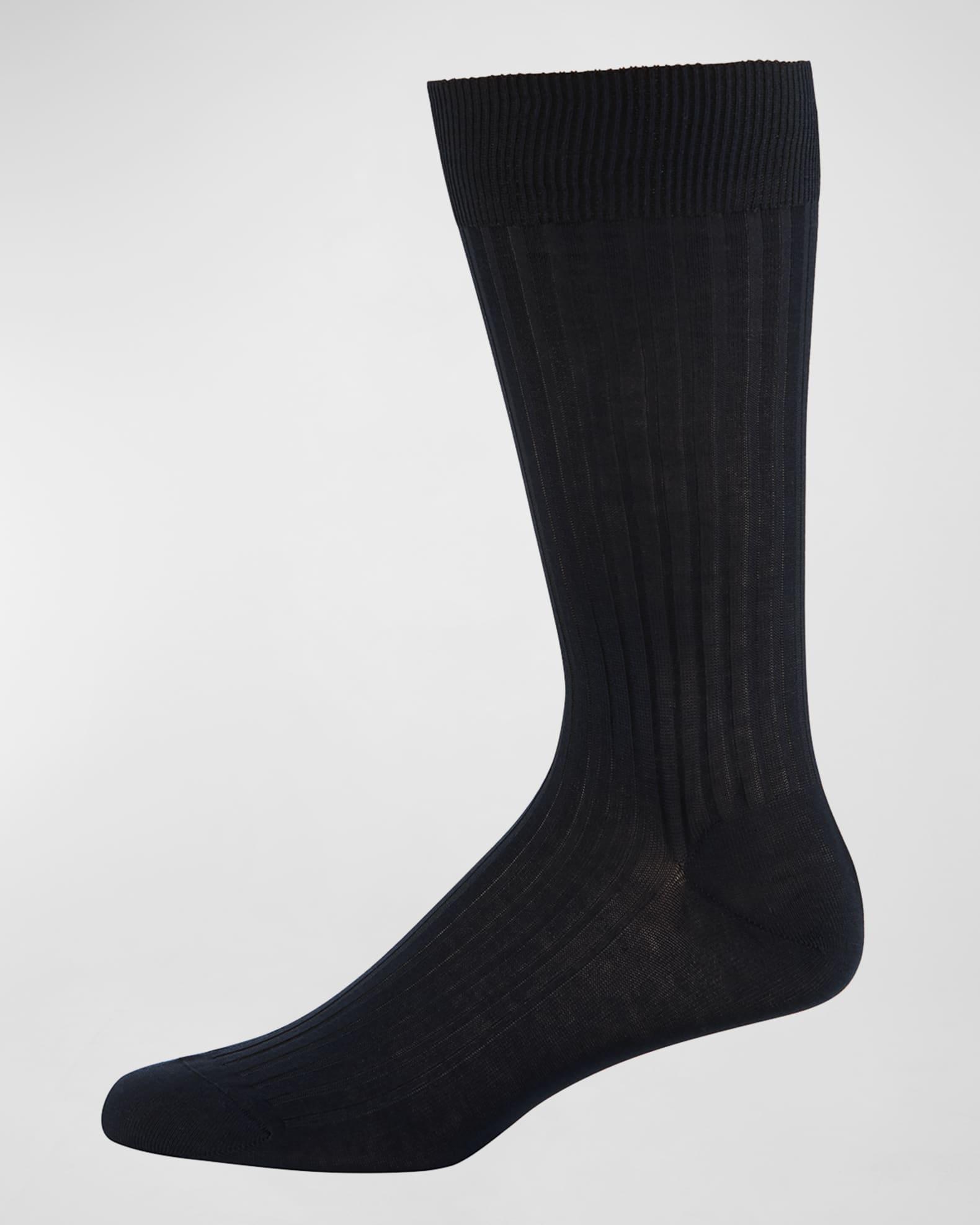 Men's Danvers Ribbed Cotton Mid-Calf Socks Product Image
