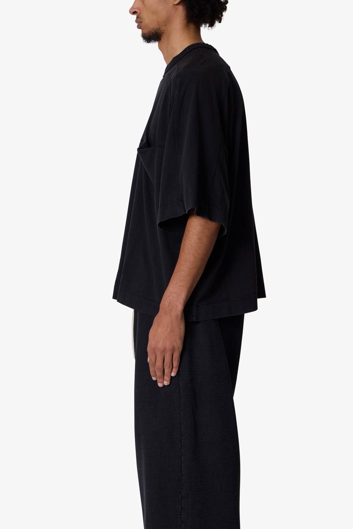 Paneled Hidden Pocket Tee - Washed Black Product Image