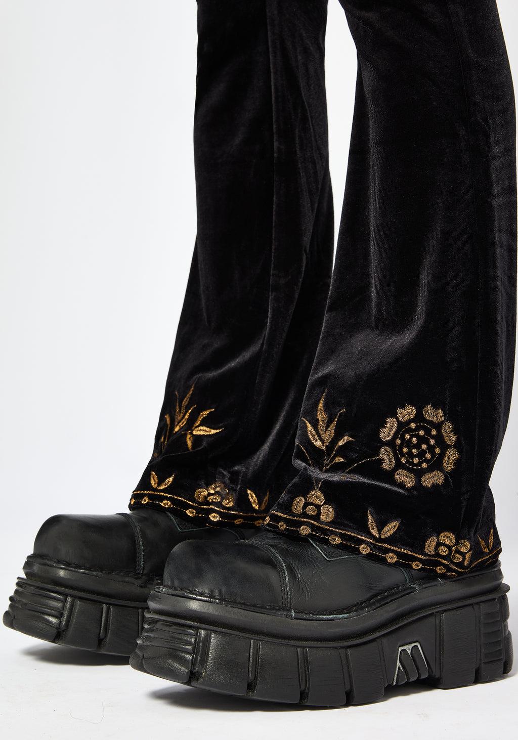 Kobra Velour Embroidered Flare Trouser Product Image