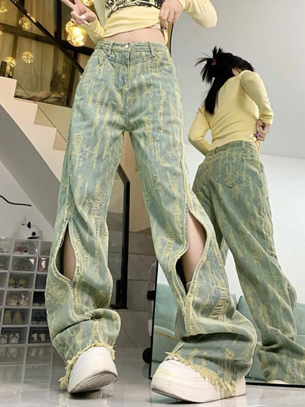 Vintage Ripped Raw Trim High Rise Boyfriend Jeans Product Image