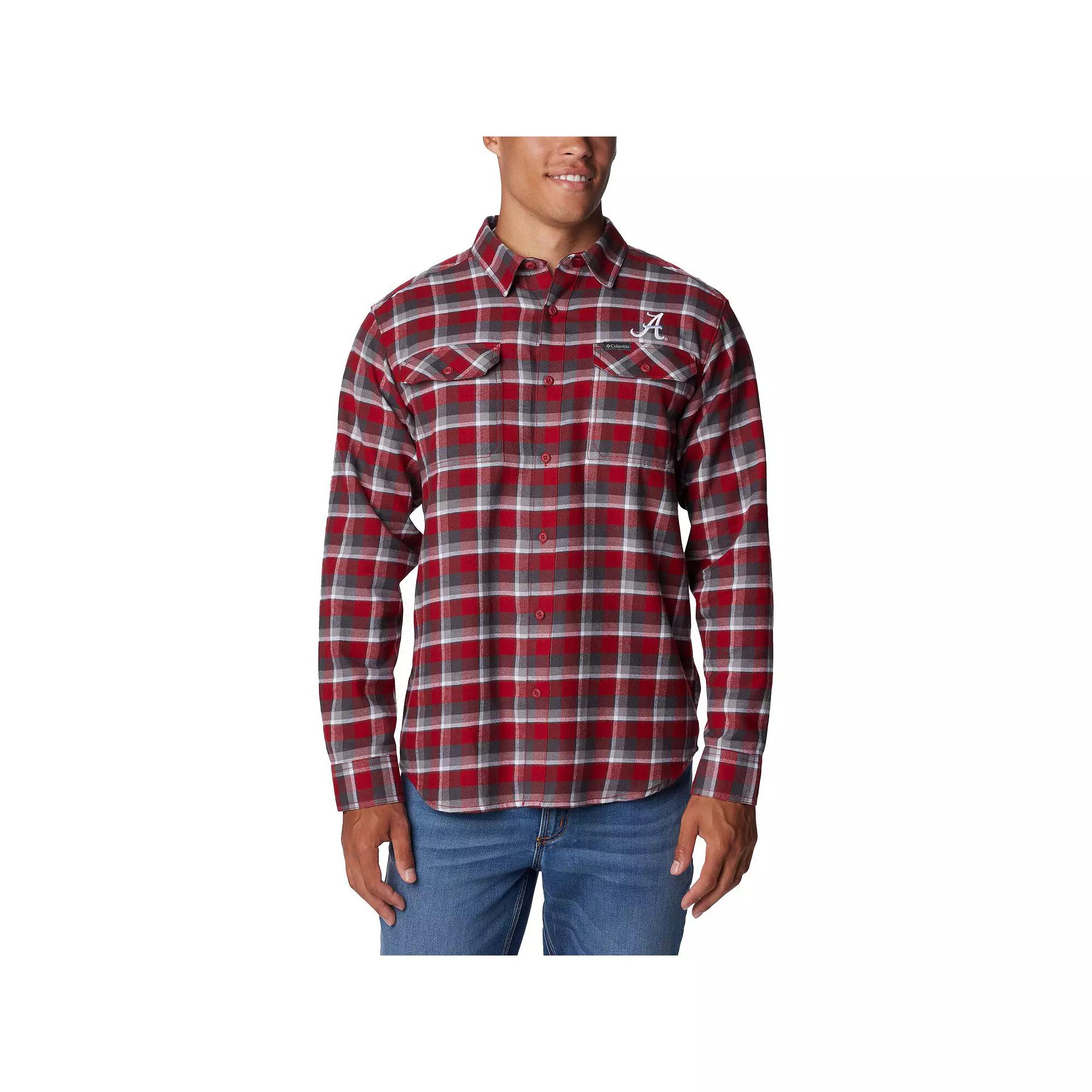 Columbia  Crimson Alabama Crimson Tide Flare Gun Flannel Long Sleeve Shirt, Men's, Size: XL, Red Product Image